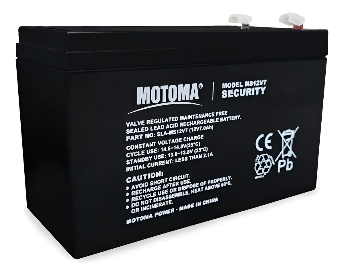 Bateria Recargable 12v 7ah Security Motoma Alarmas 2kg Real