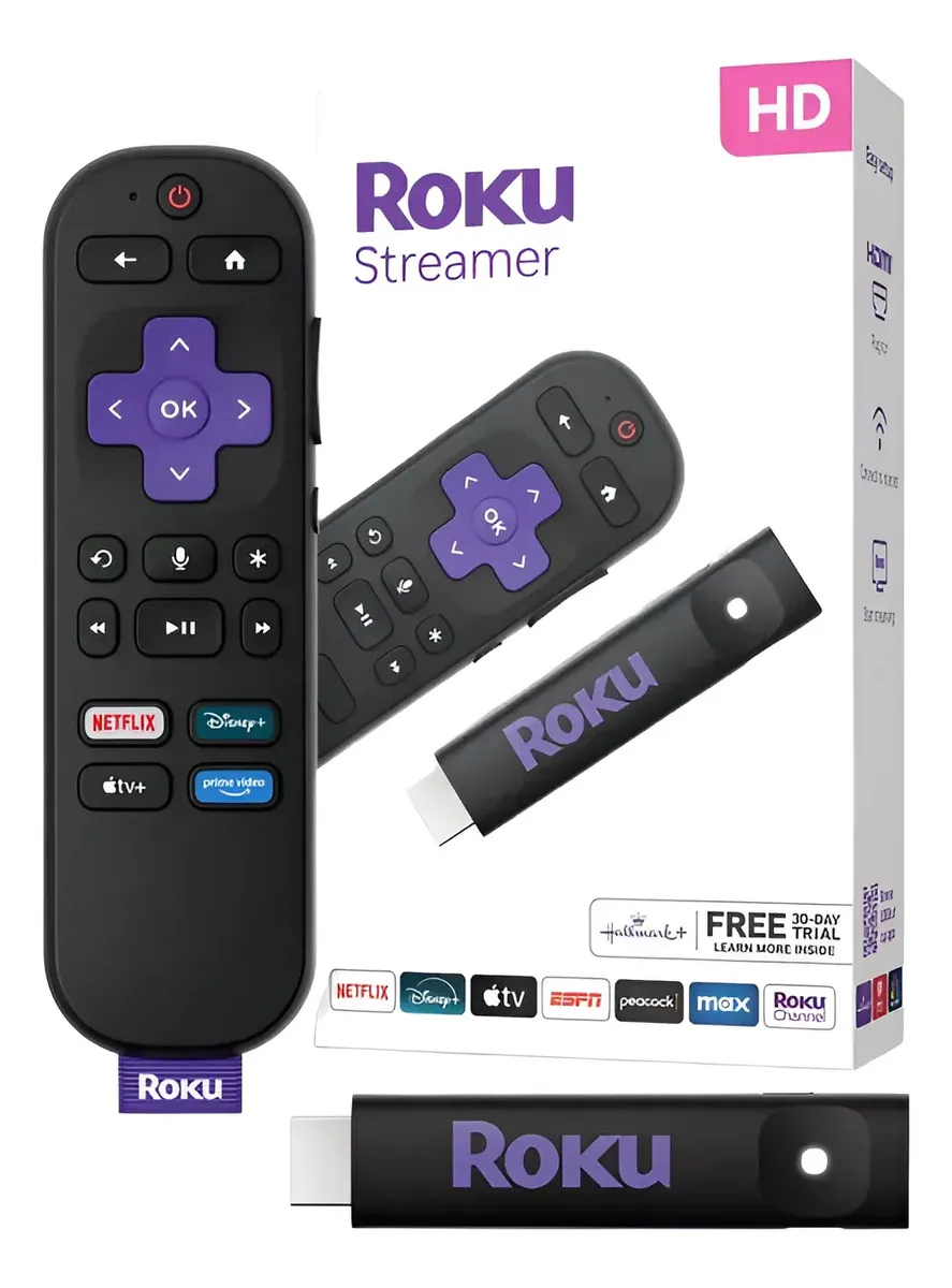 Roku 3840s2 Streaming Stick Hd Con Control Remoto Por Voz Negro De Voz