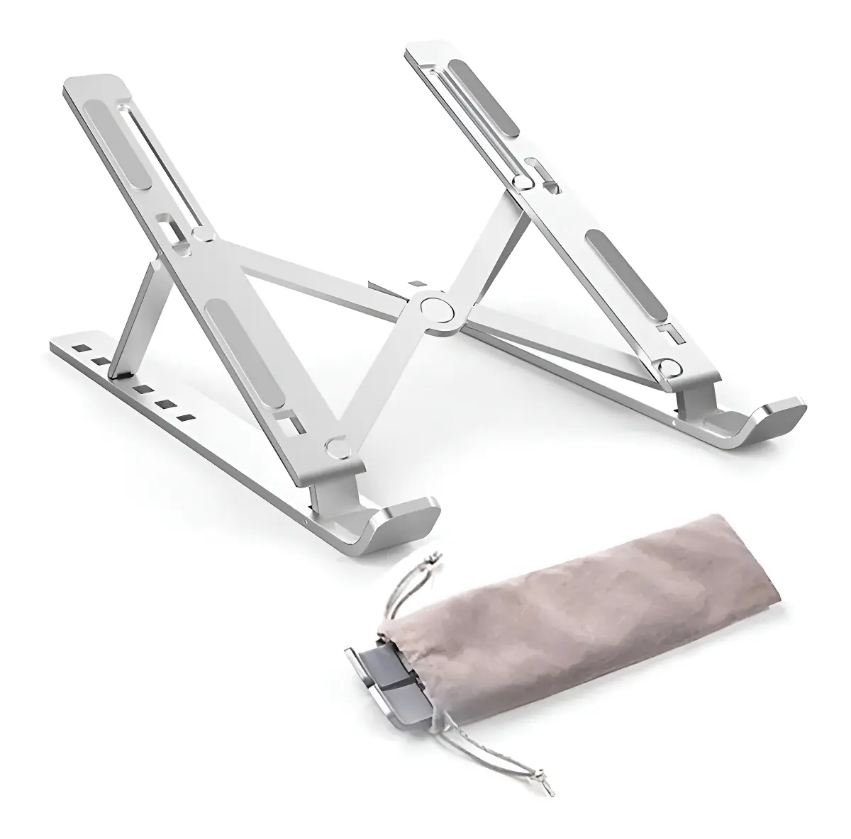 Soporte Notebook Base Eleva Aluminio Computadora Home Office Color Gris