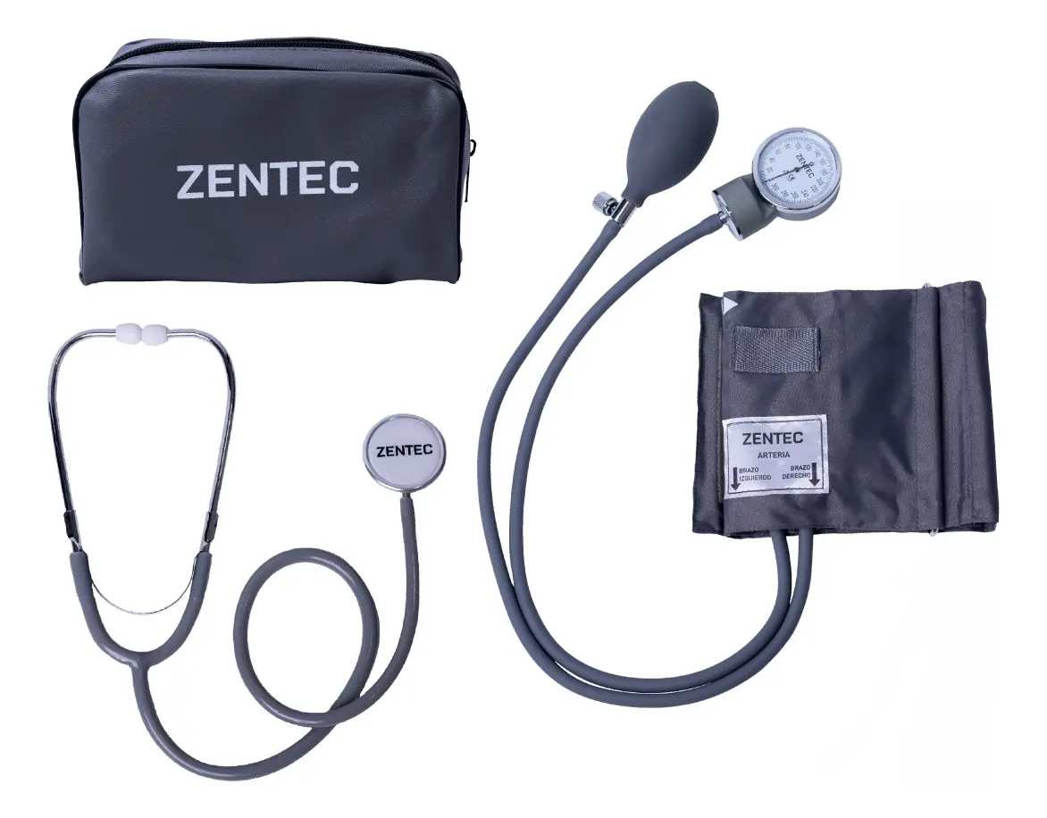 Tensiómetro Aneroide ZENTEC TAZ10 con Estetoscopio y Estuche Gris
