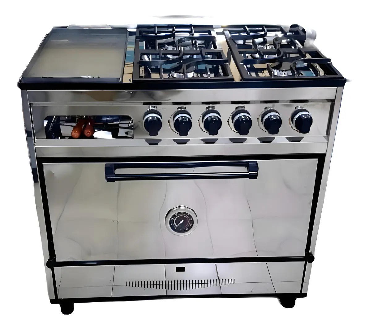 Cocina Farat Industrial 4 Hornallas Multigas Acero Inoxidable Gris 90L