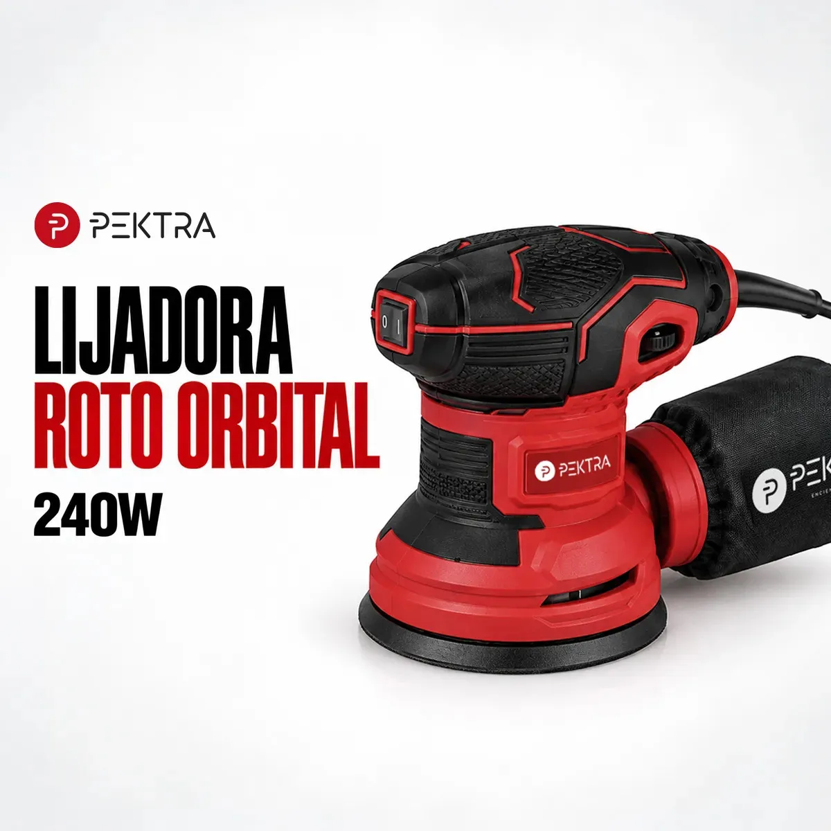 Lijadora Roto Orbital Palma Pektra 240w 125mm 12000rpm Color Rojo Frecuencia 50