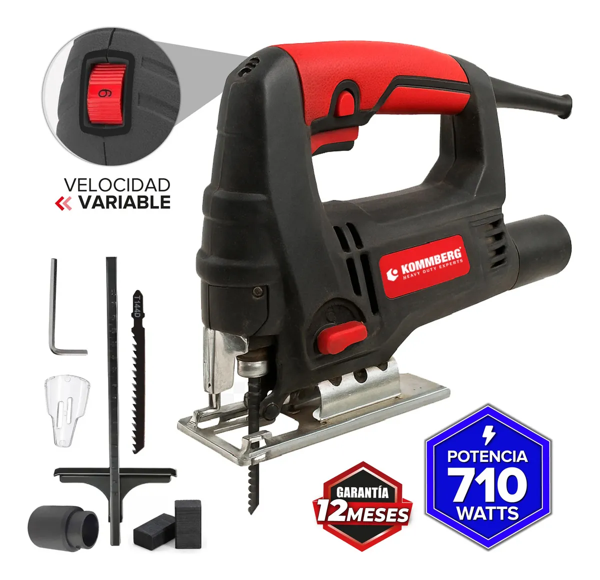 Sierra Caladora Kommberg Variable 710w 3000rpm Madera 65mm