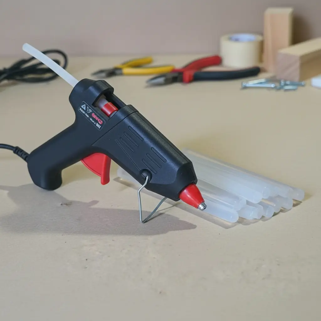 Pistola Encoladora + 10 Barras Silicona Negro