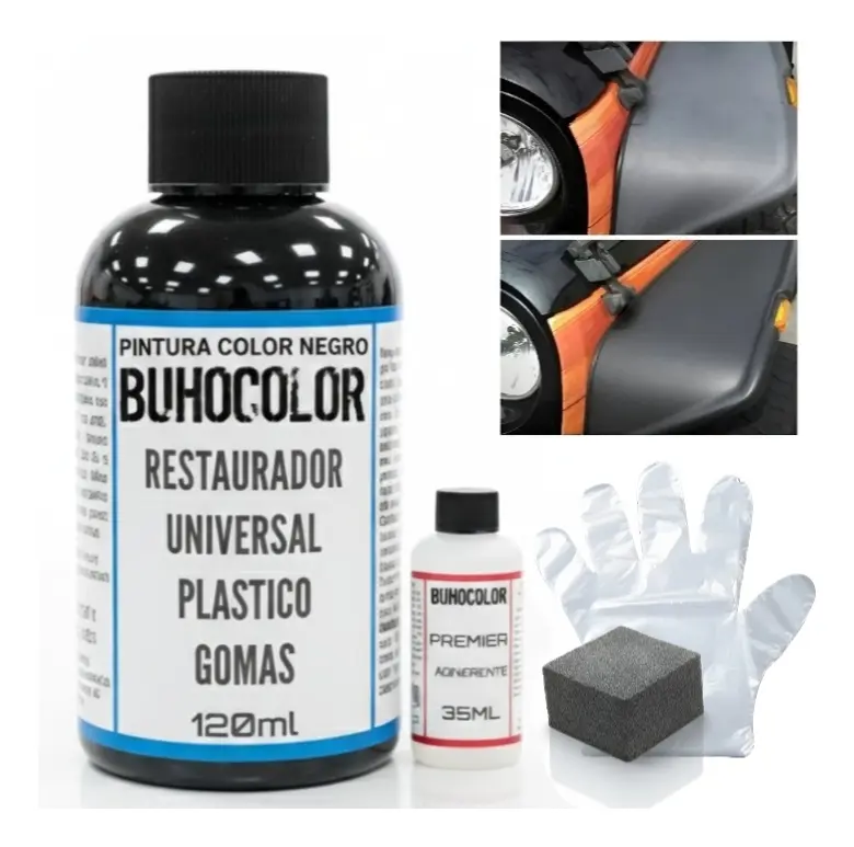 Kit pintador Plasticos Gastados X El Sol Y Uso. No Revividor Color Negro