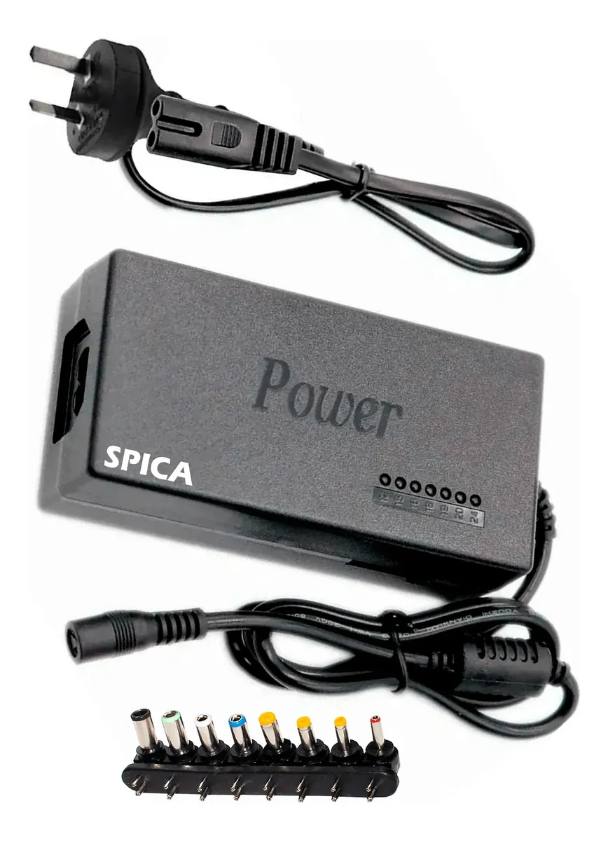 Cargador Universal Notebook Laptop CUN-12 8 Puntas Intercambiables 12/24v 70w Color Negro
