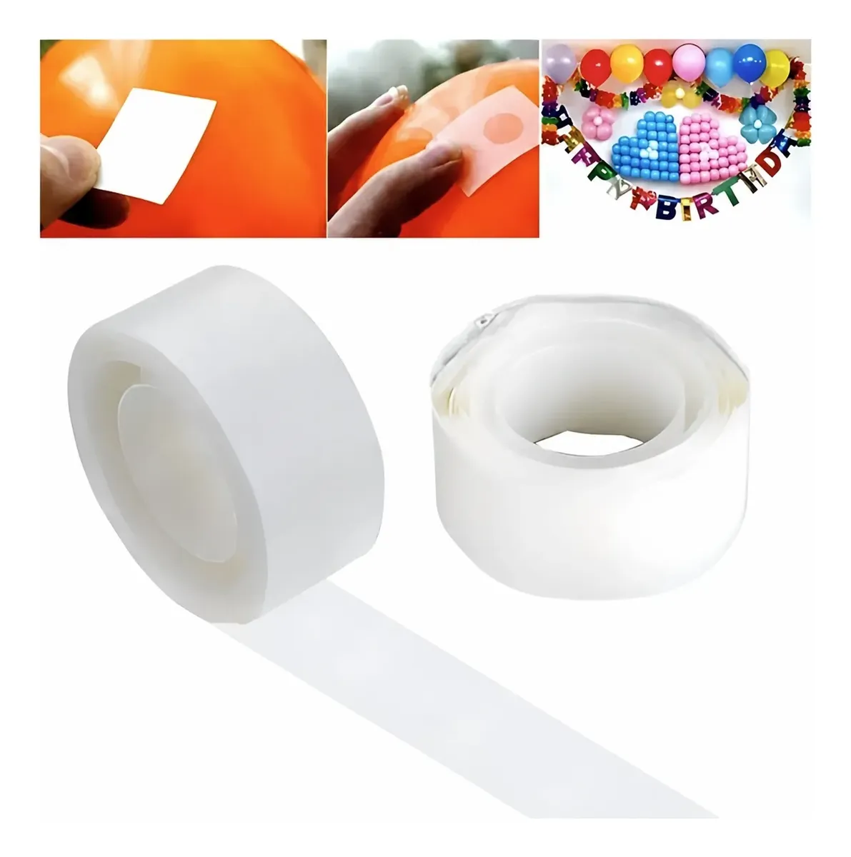 Cinta Con Pegamento Para Pegar Globo Con Globo X1u Transparente