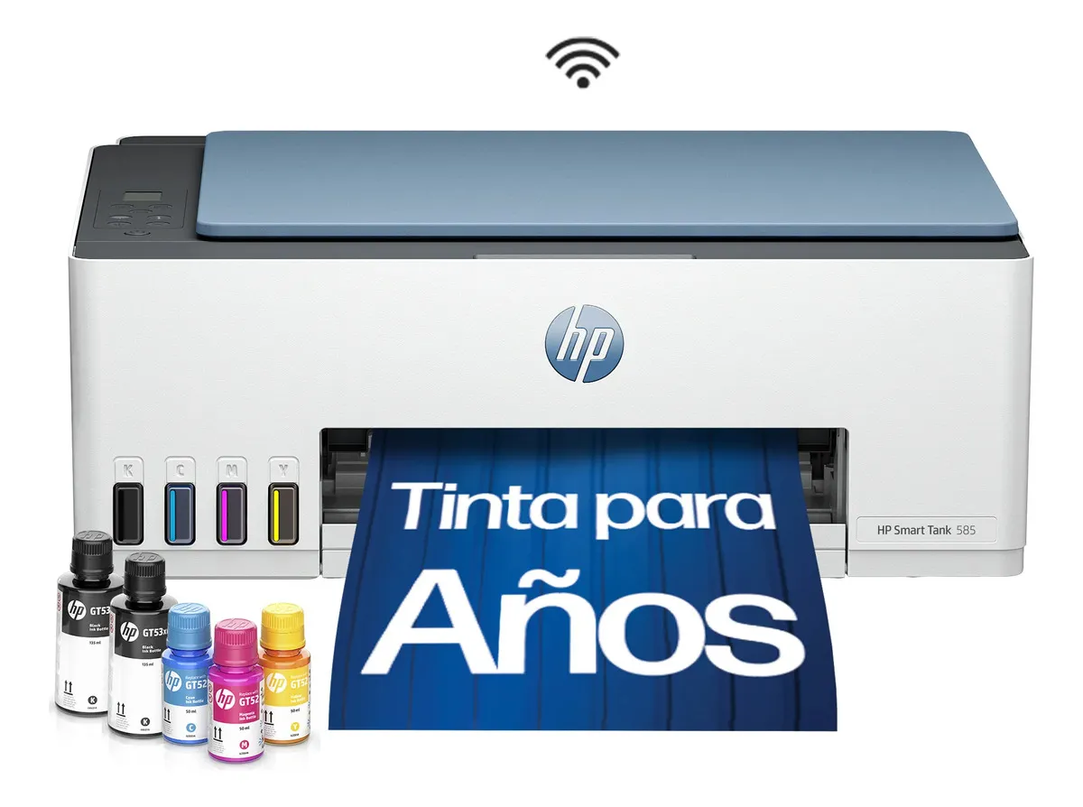 Impresora Multifuncional HP Smart Tank 585 Tinta Continua Color Wi-Fi