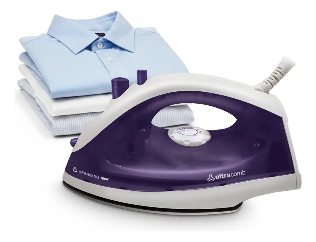 Plancha Vapor Ultracomb 1400w Antiadherente Rociador Pl4170 Color Violeta 220V Vapor Regulable