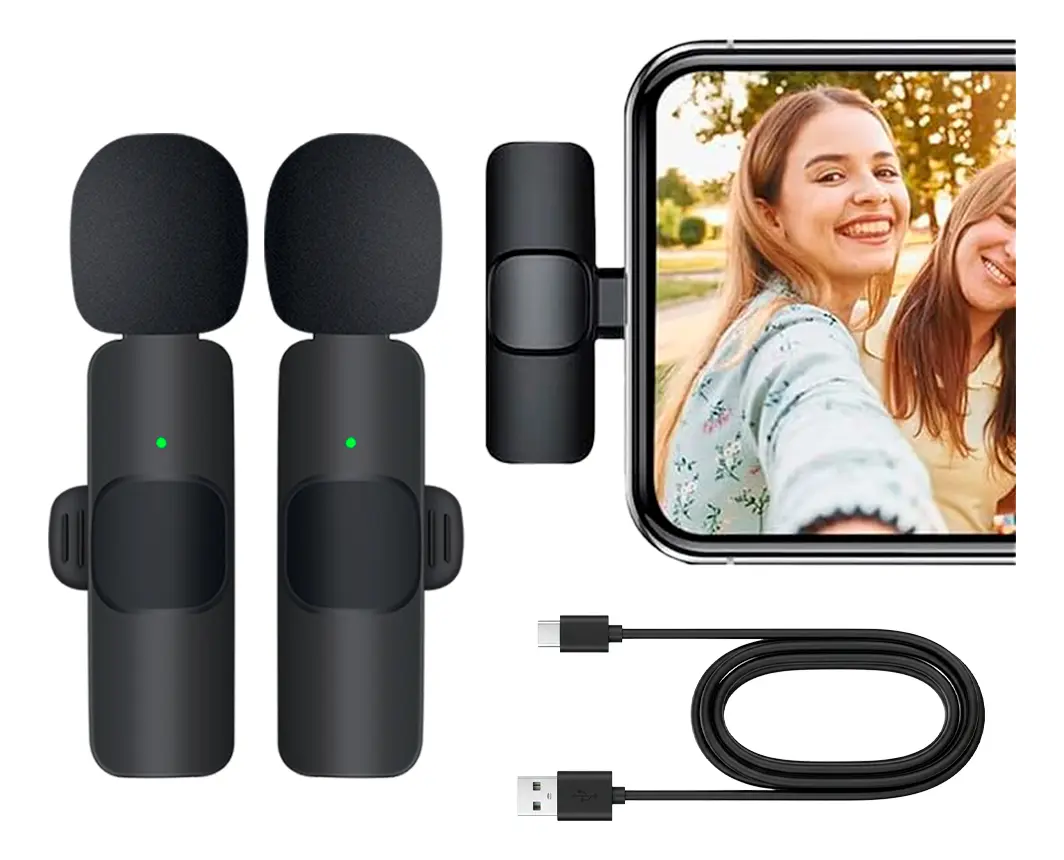 Set x2 Micrófonos Inalámbricos Minis Gadnic USB Tipo C Clip