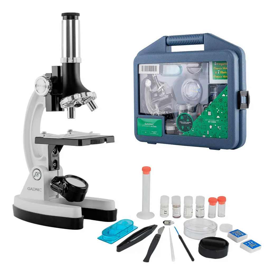 Microscopio Gadnic 1200X Para Niños Kit 17 Piezas
