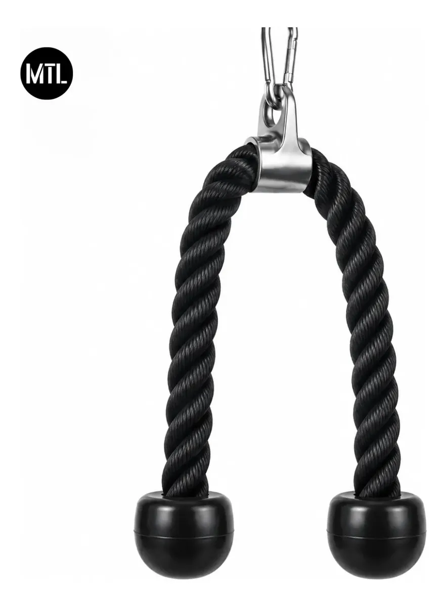 Jalon Soga Polea Agarre Mtl Alta Resistencia Gimnasio Tríceps Bíceps Hombros Abdominales Enganche Hierro Cromado Agarre Goma Antideslizante Flexible Duradera Entrenamiento Fitness