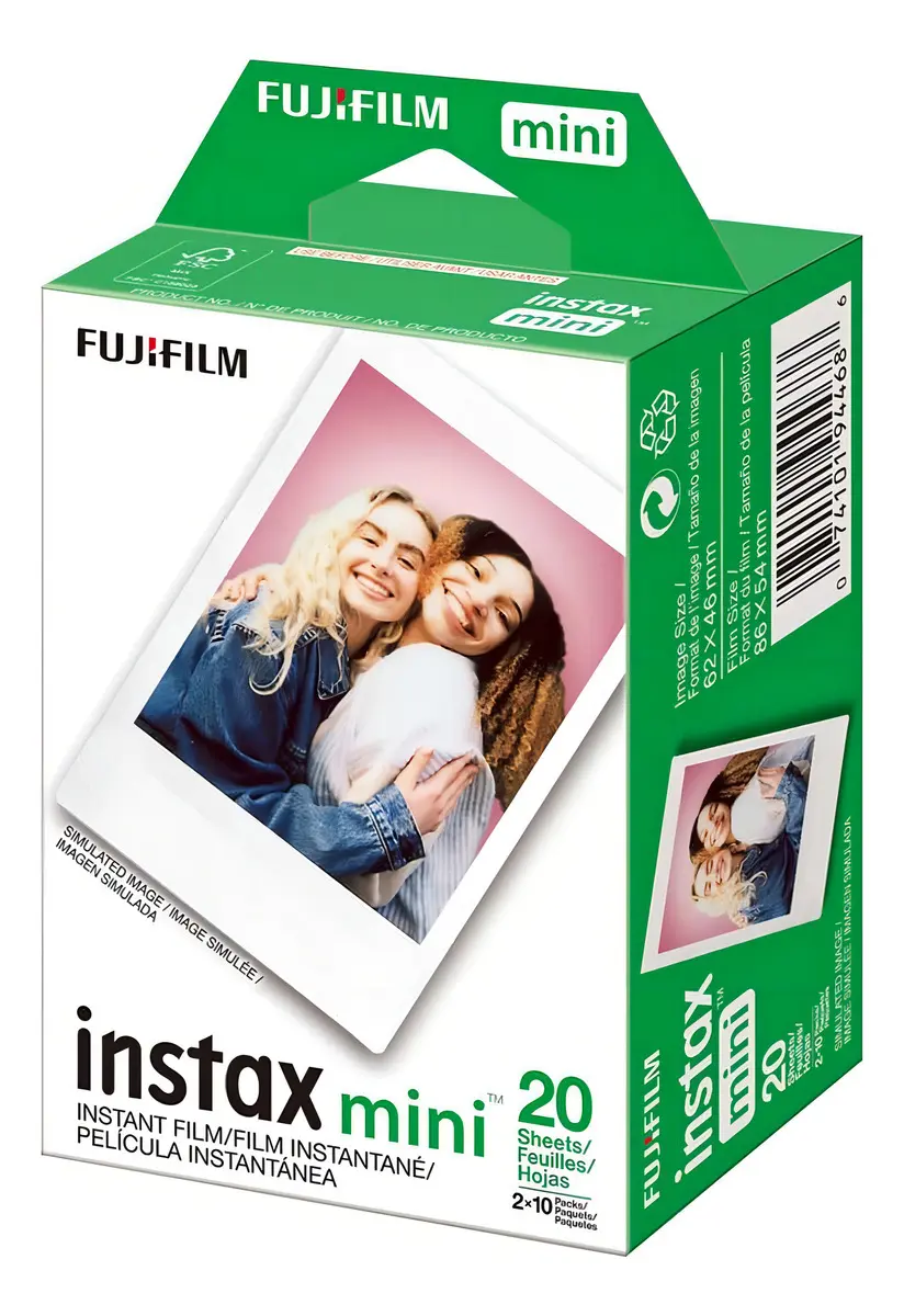 Film Rollo Pack 20 Fotos Instax Mini 11 12 13 Fuji Instant Verde