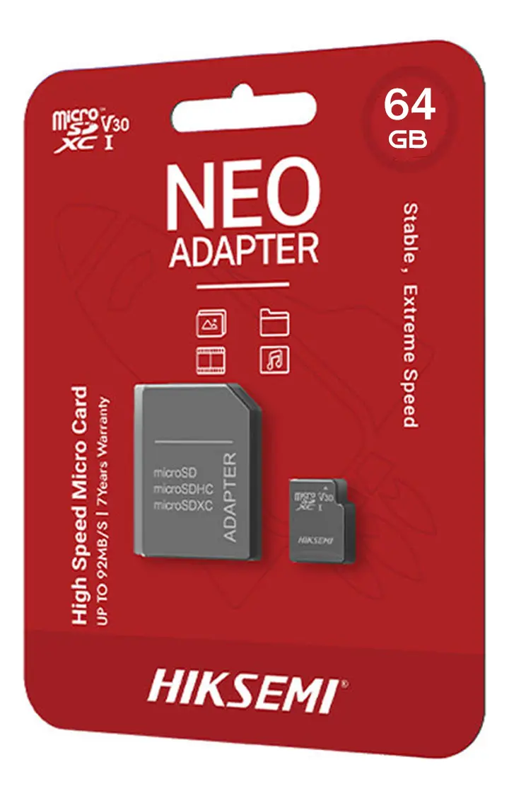 Memoria Micro Sd 64 Gb Hiksemi Con Adaptador Clase 10