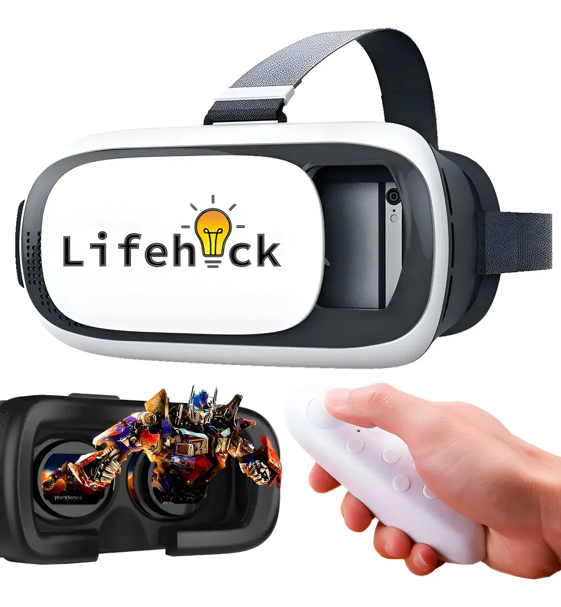 Anteojos Gafas De Realidad Virtual Vr Con Control Remoto 360 Blanco