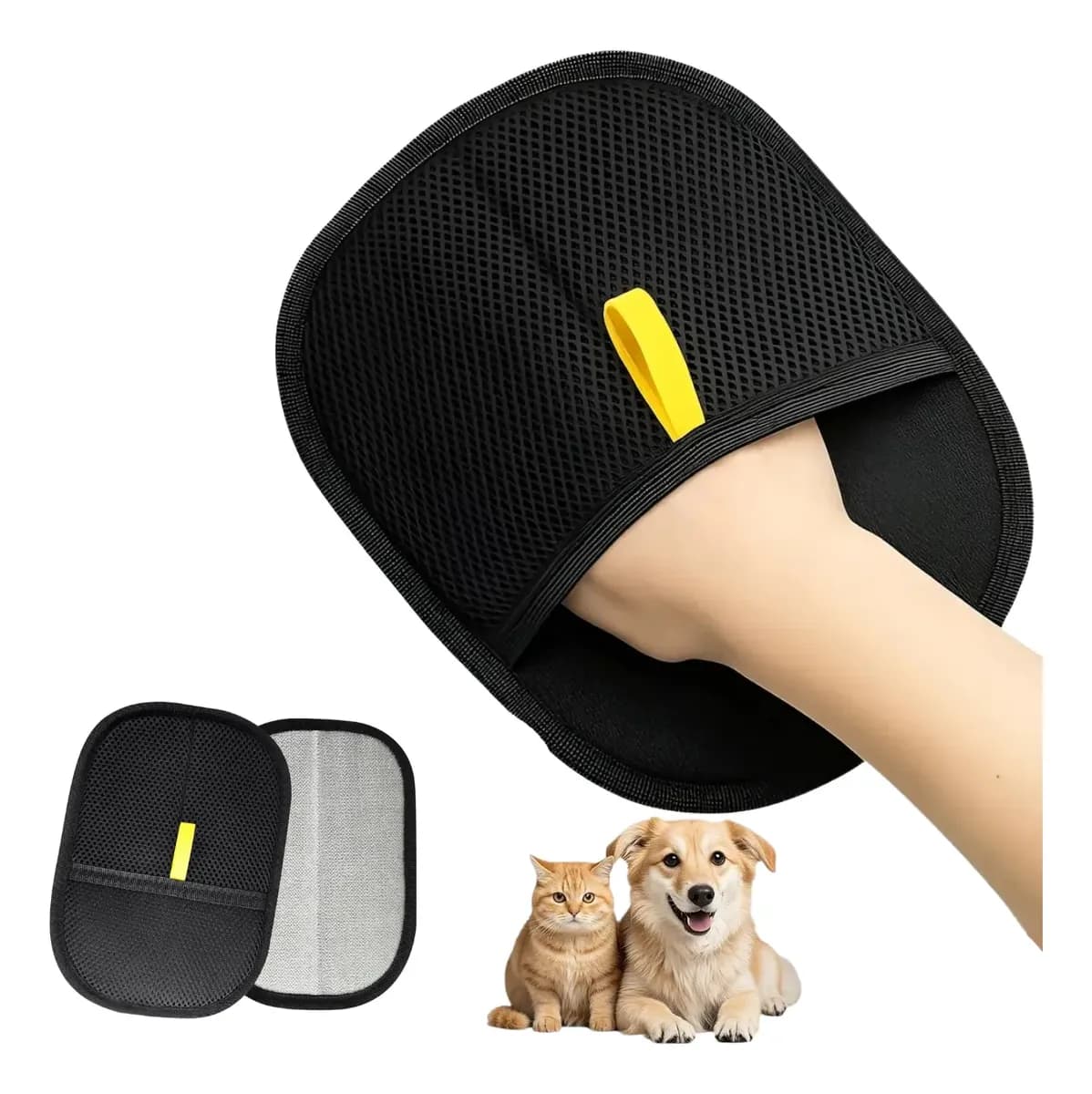 Guante Cepillo Quita Pelusas Y Pelos Perro Gato Sillon Ropa Negro