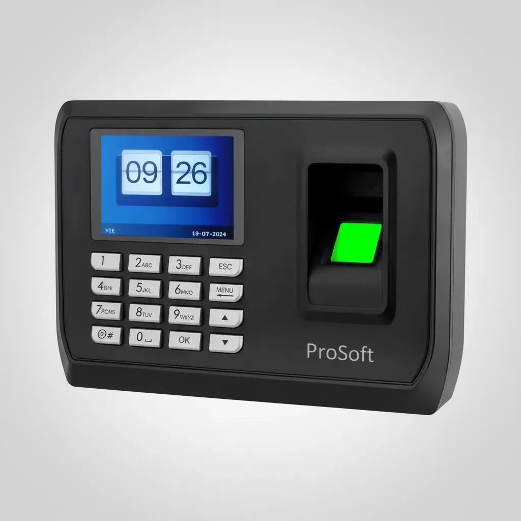 Reloj Control Horario Biométrico Huella Pin Pendrive Prosoft Color Negro