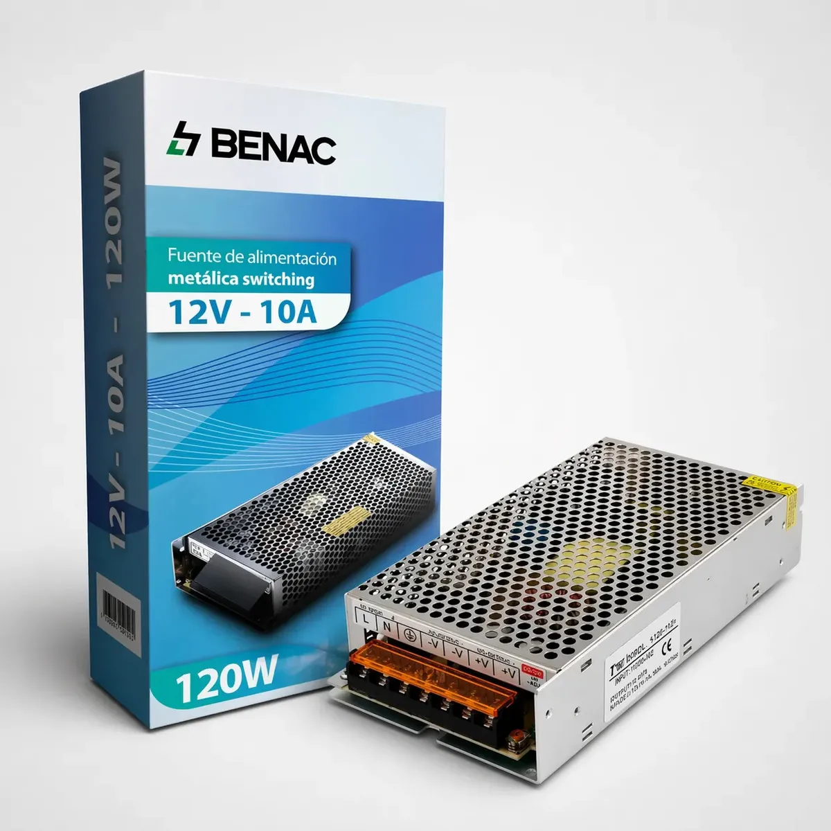Fuente Switching Metalica 12V 10A 120W Para Tiras Led CCTV
