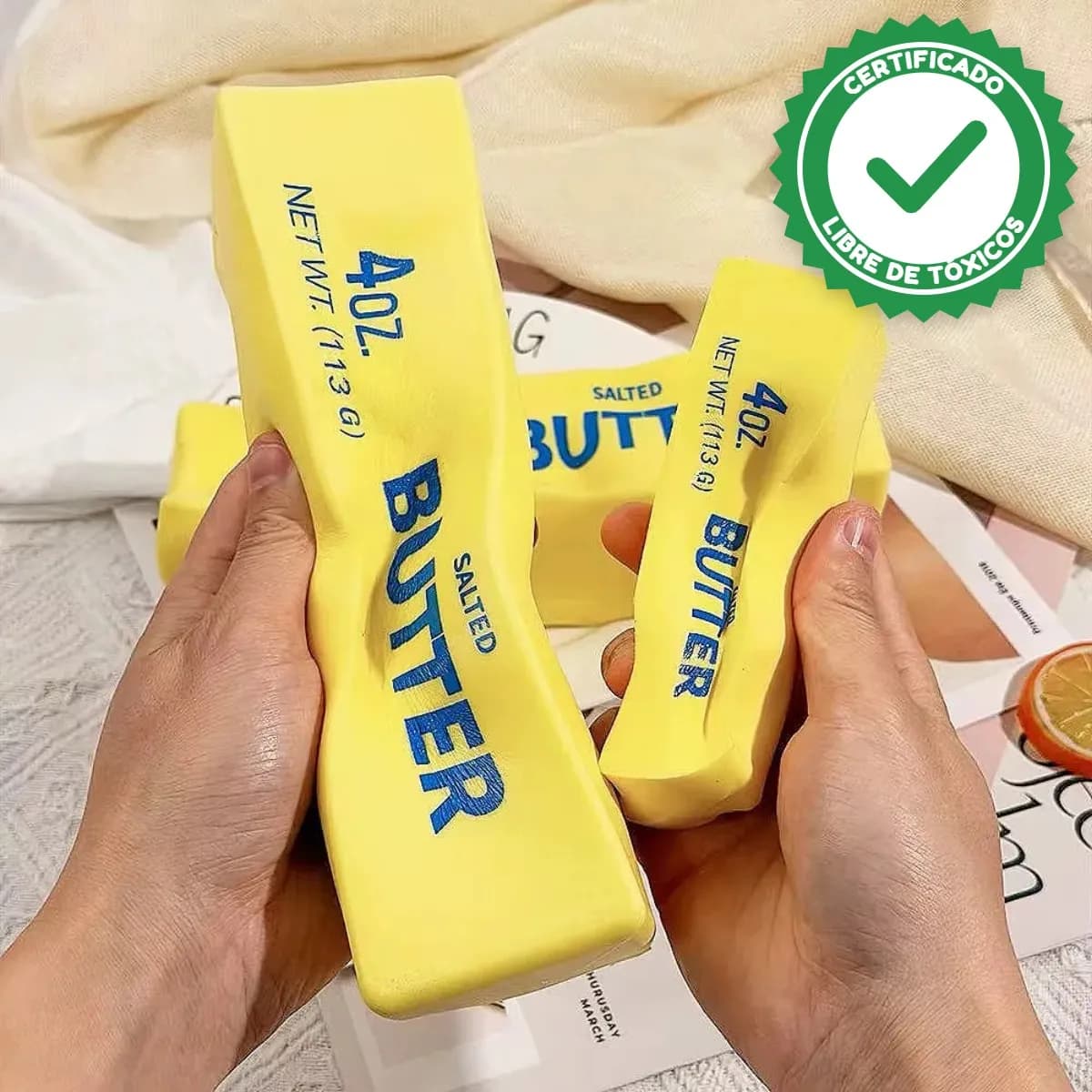Squishy Butter Manteca Antiestrés Viral Tik Tok 14cm Amarillo