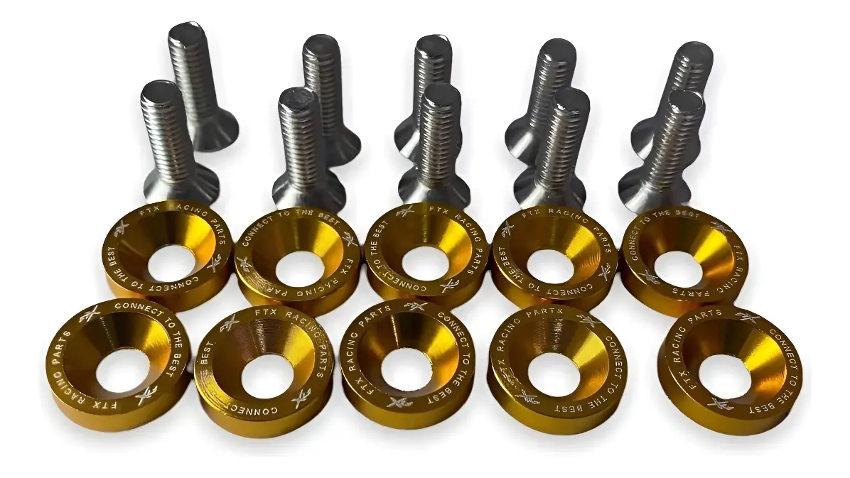 Arandelas Anodizadas Aluminio Ftx Moto Auto 6mm X10u Colores
